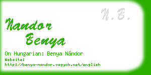 nandor benya business card